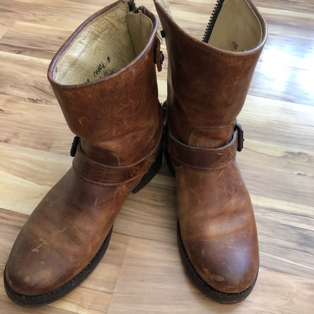 Frye-Veronica back zip boots